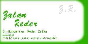 zalan reder business card